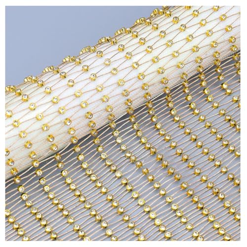Pmnzdy Elastisches Netzstoff Meshstoffe mit Strasssteine Stretch Mesh Stoff Strassstoff Strassnetz Kristall Fischnetzstoff Dekostoff zum Nähen Bekleidungszubehör für Kleidung Taschen Kleid von Pmnzdy
