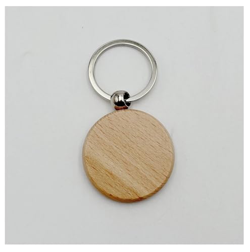 Pmnzdy Schlüsselanhänger aus Buchenholz Blanko Schlüsselanhänger DIY Wooden Keychain Beschriftbar Schlüsselanhänger Rohlinge Holz Holzschlüsselanhänger für DIY Malerei Basteln Dekoration Geschenke von Pmnzdy