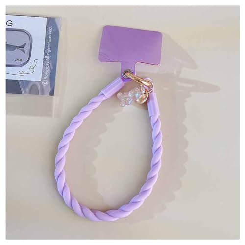 Pmnzdy Silicone Handgelenk Schlüsselband bunt wasserdicht Phone Wrist Strap Schlüsselanhänger Kurz Anti-Lost Lanyard Handy-Kette Für Schlüssel Telefone Schlüsselanhänger Ausweise Lila von Pmnzdy