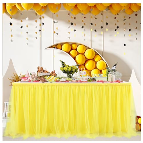 Pmnzdy Tüll Tischrock Tütü Tischröcke Tutu Tischdecke Tischdeko Schreibtisch Gaze Tüll Tisch Rock Tischdekoration für Hochzeit, Geburtstag, Valentinstag, Weihnachten, Party, Bar Gelb 275×77cm Pmnzdy Tüll Tischrock Tütü Tischröcke Tutu Tischdecke Tischdeko Schreibtisch Gaze Tüll Tisch Rock Tischdekoration für Hochzeit, Geburtstag, Valentinstag, Weihnachten, Party, Bar Gelb 275×77cm von Pmnzdy
