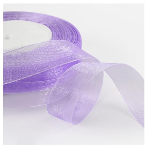 Transparent Organzaband 45 Meter × 2cm Sheer Geschenkband Bunte Schleifenband Dekoband Weihnachtenband Bastelband Bänder aus Organza für Hochzeits Party Geburtstag GeschenkverpackungLila von Pmnzdy