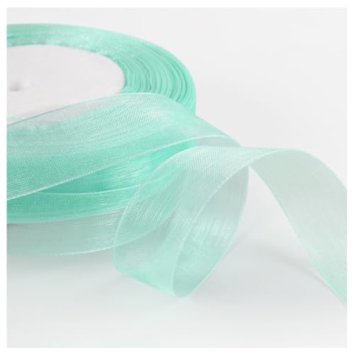 Transparent Organzaband 45 Meter × 2cm Sheer Geschenkband Bunte Schleifenband Dekoband Weihnachtenband Bastelband Bänder aus Organza für Hochzeits Party Geburtstag GeschenkverpackungTürkis von Pmnzdy
