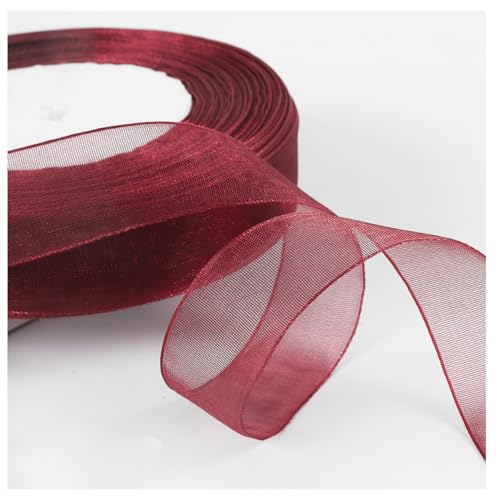 Transparent Organzaband 45 Meter × 2cm Sheer Geschenkband Bunte Schleifenband Dekoband Weihnachtenband Bastelband Bänder aus Organza für Hochzeits Party Geburtstag GeschenkverpackungWeinrot Transparent Organzaband 45 Meter × 2cm Sheer Geschenkband Bunte Schleifenband Dekoband Weihnachtenband Bastelband Bänder aus Organza für Hochzeits Party Geburtstag GeschenkverpackungWeinrot von Pmnzdy