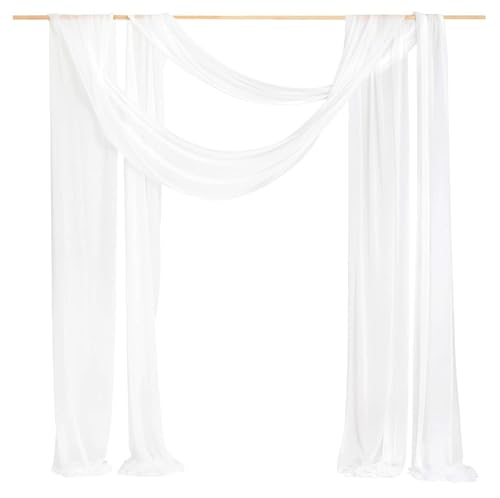 Vorhang für Hochzeit 2 Stück 75x600cm Hochzeitsbogen Querbehang Tüll Gardinen Traubogen Organza Drapierstoff Foto Hintergrund Dekostoff für Geburtstags, Partys, Bankett Dekorationen Weiß Vorhang für Hochzeit 2 Stück 75x600cm Hochzeitsbogen Querbehang Tüll Gardinen Traubogen Organza Drapierstoff Foto Hintergrund Dekostoff für Geburtstags, Partys, Bankett Dekorationen Weiß von Pmnzdy