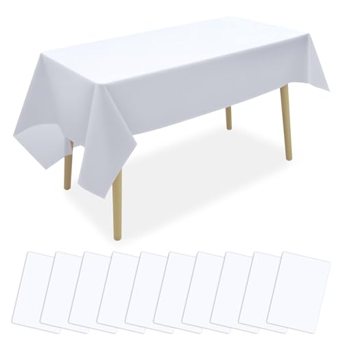 Pmueuff Einweg Tischdecke Weiß, 10 Stück Einwegtischdecken Wasserdicht Rechteckig Tischtuch 137 x 183 cm Plastik Geburtstag Tischdecke für Hochzeit, Party, Kindergeburtstag, Weihnachten, Weiss Pmueuff Einweg Tischdecke Weiß, 10 Stück Einwegtischdecken Wasserdicht Rechteckig Tischtuch 137 x 183 cm Plastik Geburtstag Tischdecke für Hochzeit, Party, Kindergeburtstag, Weihnachten, Weiss von Pmueuff