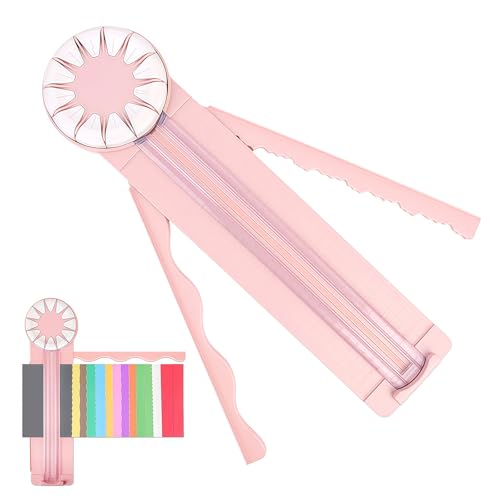 Pmueuff Papierschneider, 12-in-1 Papier Schneidemaschine, Papierschneidegerät Tragbare, Kantenschneider für Papierschneidemaschine, Multifunktionale Papierarbeiten für Bastelpapier, Scrapbook (Rosa) Pmueuff Papierschneider, 12-in-1 Papier Schneidemaschine, Papierschneidegerät Tragbare, Kantenschneider für Papierschneidemaschine, Multifunktionale Papierarbeiten für Bastelpapier, Scrapbook (Rosa) von Pmueuff
