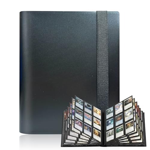 Sammelkarten Album, 360-Seitentaschen Großes Karten Sammelalbum, Premium-Kartenordner für Trading Cards, Transparent Für Wasserdichter Ordner – Geschenk für Sammler & Kindergeburtstage (Schwarz) von Pmueuff