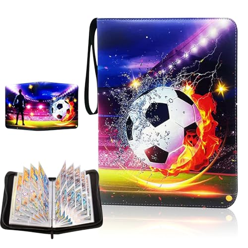 Sammelkarten Album,50 Seiten Fussball Karten Sammelalbum PU, Fußball Sammelmappe Karten 400 Karten Kapazität mit Reißverschluss,Fussball Heft für Fußball Karten Sammelkarten Sammelkarten Album,50 Seiten Fussball Karten Sammelalbum PU, Fußball Sammelmappe Karten 400 Karten Kapazität mit Reißverschluss,Fussball Heft für Fußball Karten Sammelkarten von Pmueuff