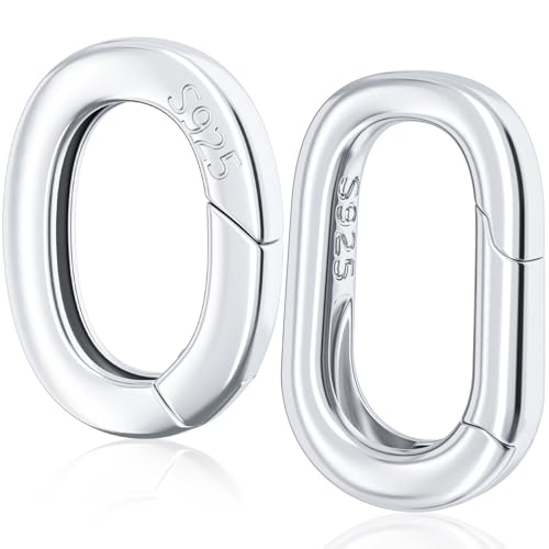 Pndeyo 2 ovale Schmuckverschlüsse, 925er-Sterlingsilber, hypoallergen, Halskettenverstärker, 2 Größen, Federbügel-Verschluss, Ringe, Verbindungs-Karabiner für Armband, Fußkettchen, Schmuckherstellung Pndeyo 2 ovale Schmuckverschlüsse, 925er-Sterlingsilber, hypoallergen, Halskettenverstärker, 2 Größen, Federbügel-Verschluss, Ringe, Verbindungs-Karabiner für Armband, Fußkettchen, Schmuckherstellung von Pndeyo