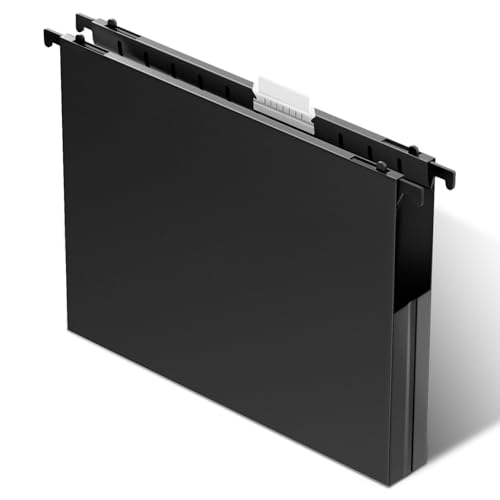 Kunststoff-Hängemappen, verstärkte Hängemappe, strapazierfähig, 2,5 cm Erweiterung, Aktenschrankordner, Briefgröße für Großakten/medizinische Diagramme, Schwarz, 12 Stück Kunststoff-Hängemappen, verstärkte Hängemappe, strapazierfähig, 2,5 cm Erweiterung, Aktenschrankordner, Briefgröße für Großakten/medizinische Diagramme, Schwarz, 12 Stück von Pnettco