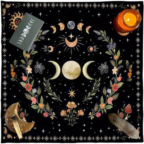 Pnuokn Divinations Tischdecke, Mondphasen, Blumen, Astrologie, Tarotkarten, Tischdecke, Altare, Stoff, Wahrsagungen, Spielzubehör, Mondphasen, Göttinnen, Tarotkarten, Tischdecke, spirituelles Decktuch Pnuokn Divinations Tischdecke, Mondphasen, Blumen, Astrologie, Tarotkarten, Tischdecke, Altare, Stoff, Wahrsagungen, Spielzubehör, Mondphasen, Göttinnen, Tarotkarten, Tischdecke, spirituelles Decktuch von Pnuokn