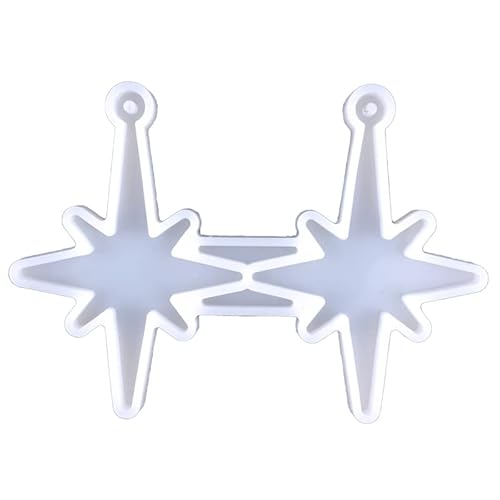 Pnuokn Silikonform, 1 Stück/15 Stück DIY Kristall-Epoxidharz-Ohrring-Form zum Aufhängen, Dekoration, Astronomisches Element, Mond, Stern, Spiegel, Silikonform von Pnuokn