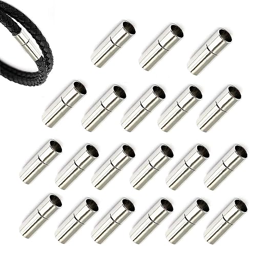 20 Teile Leder Endkappen, Lederband Verschluss Silber, Endkappen zur Schmuckherstellung, Lederband Verschluss, Schnur Endkappen Vernickeltes, Geeignet für Die Herstellung von Armbandschmuck 20 Teile Leder Endkappen, Lederband Verschluss Silber, Endkappen zur Schmuckherstellung, Lederband Verschluss, Schnur Endkappen Vernickeltes, Geeignet für Die Herstellung von Armbandschmuck von PnxdeobXL