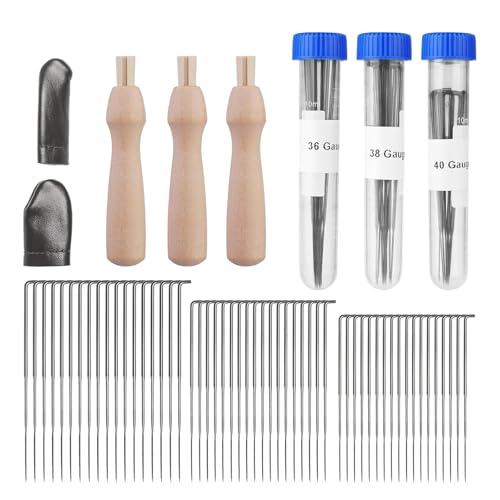 60 Stück Filznadeln für Trocken- und Nassfilzen – Hochwertige Nadeln für Kunsthandwerk, Basteln, DIY-Projekte – Ideal zum Filzen von Tieren und Puppen – Inklusive Finger"schutz und Schaumstoffmatte 60 Stück Filznadeln für Trocken- und Nassfilzen – Hochwertige Nadeln für Kunsthandwerk, Basteln, DIY-Projekte – Ideal zum Filzen von Tieren und Puppen – Inklusive Finger"schutz und Schaumstoffmatte von PnxdeobXL