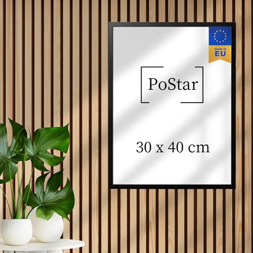 PoStar - Bilderrahmen 30x40 cm Foto-Rahmen aus Holz mit Bruchsicherem Plexi-Glas - Rahmen für Fotos, Poster und Diplome - Bilderrahmen 30x40 cm - Schwarz PoStar - Bilderrahmen 30x40 cm Foto-Rahmen aus Holz mit Bruchsicherem Plexi-Glas - Rahmen für Fotos, Poster und Diplome - Bilderrahmen 30x40 cm - Schwarz von PoStar