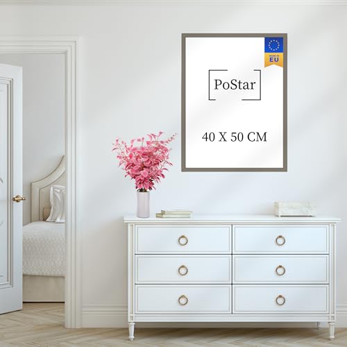 PoStar - Bilderrahmen 40x50 cm Foto-Rahmen aus Holz mit Bruchsicherem Plexi-Glas - Rahmen für Fotos, Poster und Diplome - Bilderrahmen 40x50 cm - Beige-Grau PoStar - Bilderrahmen 40x50 cm Foto-Rahmen aus Holz mit Bruchsicherem Plexi-Glas - Rahmen für Fotos, Poster und Diplome - Bilderrahmen 40x50 cm - Beige-Grau von PoStar
