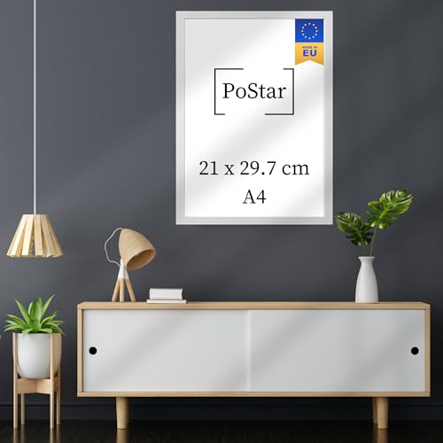 PoStar - Bilderrahmen A4 21x29,7 cm Foto-Rahmen aus Holz mit Bruchsicherem Plexi-Glas - Rahmen für Fotos, Poster und Diplome - Bilderrahmen 21x29,7 cm A4 - Weiß PoStar - Bilderrahmen A4 21x29,7 cm Foto-Rahmen aus Holz mit Bruchsicherem Plexi-Glas - Rahmen für Fotos, Poster und Diplome - Bilderrahmen 21x29,7 cm A4 - Weiß von PoStar