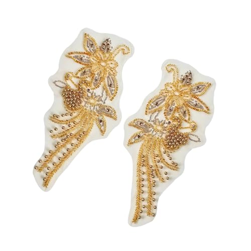 1 Paar Nägel Perlen Kleidung Applikation Stickerei Patches Braut Hochzeit Kleid Zubehör Verzierung Nagel Perlen Kleidung Applikation Braut Hochzeit Kleid Zubehör für Frauen von Pocoiau
