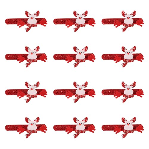 12 x Weihnachtsstrumpf für Kinder und Erwachsene, bequeme Weihnachtsstrümpfe, Party-Armbänder von Pocoiau