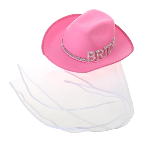 Cowboyhut für die Braut, mit Schleier, Cowgirl-Hut, Junggesellinnenabschied, Hut für Brautparty, Brautparty Cowboyhut für die Braut, mit Schleier, Cowgirl-Hut, Junggesellinnenabschied, Hut für Brautparty, Brautparty von Pocoiau
