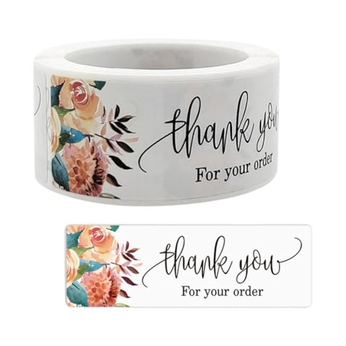 Pocoiau 120 Stück/Rolle "Thank You"-Aufkleber, Klebeetiketten zum Verpacken von Umschlägen, Versiegeln und Backen Pocoiau 120 Stück/Rolle "Thank You"-Aufkleber, Klebeetiketten zum Verpacken von Umschlägen, Versiegeln und Backen von Pocoiau