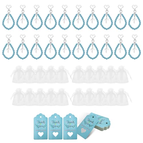 Pocoiau Das Taufgeschenk-Set enthält Kreuz-Perlen-Schlüsselanhänger-Taschen und Babyparty-Geschenkkarten und Taufgeschenke Pocoiau Das Taufgeschenk-Set enthält Kreuz-Perlen-Schlüsselanhänger-Taschen und Babyparty-Geschenkkarten und Taufgeschenke von Pocoiau