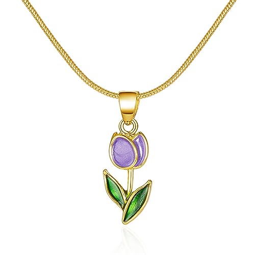 Pocoiau Mode Tulpen Anhänger Halskette Einfache Halshalshalte Süße Elegante Schlüsselbeinkette Halskette Schmuck Schmuck Pocoiau Mode Tulpen Anhänger Halskette Einfache Halshalshalte Süße Elegante Schlüsselbeinkette Halskette Schmuck Schmuck von Pocoiau