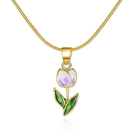 Pocoiau Mode Tulpen Anhänger Halskette Einfache Halshalshalte Süße Elegante Schlüsselbeinkette Halskette Schmuck Schmuck Pocoiau Mode Tulpen Anhänger Halskette Einfache Halshalshalte Süße Elegante Schlüsselbeinkette Halskette Schmuck Schmuck von Pocoiau