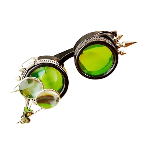 Pocoiau Steampunks Brille Retro Steampunks Brille Halloween Cosplay Brille Steampunks Kostüm Zubehör für Mottoparty Pocoiau Steampunks Brille Retro Steampunks Brille Halloween Cosplay Brille Steampunks Kostüm Zubehör für Mottoparty von Pocoiau