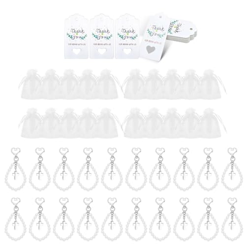 Pocoiau Taufgeschenk-Set enthält Kreuze, Schlüsselanhänger, Taschen und Karten für Babypartys und Taufe von Pocoiau