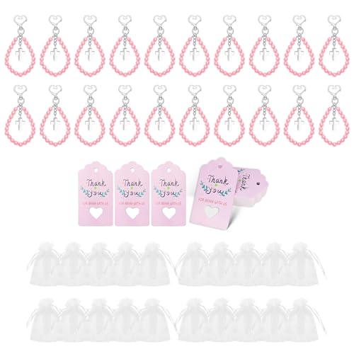 Pocoiau Taufgeschenk-Set enthält Schlüsselanhänger mit Kreuzperlen, Taschen und Karten für Babypartys und Taufgeschenke Pocoiau Taufgeschenk-Set enthält Schlüsselanhänger mit Kreuzperlen, Taschen und Karten für Babypartys und Taufgeschenke von Pocoiau