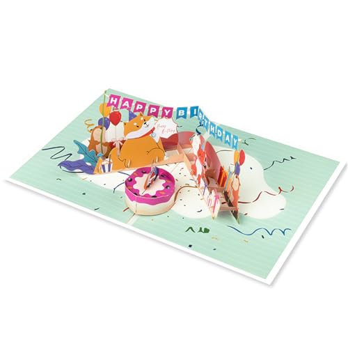 Tier-Wimpelkette, Geburtstagskarte, mit Umschlag, handgefertigt, "Happy Birthday", Party-Einladung für Kinder, Erwachsene, Tierparty-Dekoration Tier-Wimpelkette, Geburtstagskarte, mit Umschlag, handgefertigt, "Happy Birthday", Party-Einladung für Kinder, Erwachsene, Tierparty-Dekoration von Pocoiau