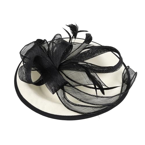 Zarter Derby-Kopfschmuck aus Netzstoff mit abnehmbarem Stirnband, gefiedert und Clip-Design, Haarschmuck für Teepartys, Brautveranstaltungen, Clip-On-Fascinator mit Stirnbändern von Pocoiau