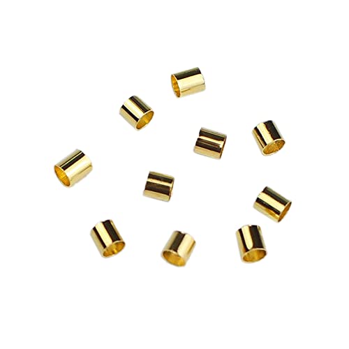 10 Stück 2 mm Schmuck-Crimpen, rund, geschlossen, Perlen, Herstellung von Zubehör (Gold) von Poetic Dove