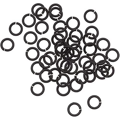 Binderinge, 304 Edelstahl, robust, kein Verblassen, offen, 12 mm x 1 mm, Schwarz, 100 Stück von Poetic Dove