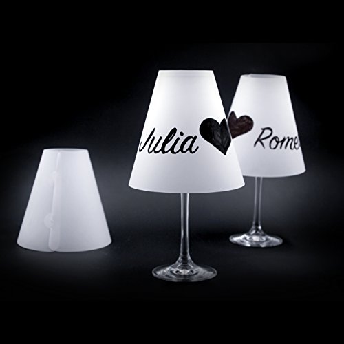 POETRY LIGHT · 5 Weinglas Lampenschirme zum Selbstgestalten · aus Transparentpapier zum Zusammenstecken (5 x TRANSPARENT unbedruckt) von Poetry Light