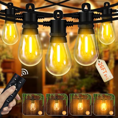 Pogestrand 7.8M/26FT LED Lichterkette Außen Strom mit Fernsteuerung, S14 Outdoor Lichterkette mit 8+1 IP65 Wasserdicht Lichterkette Glühbirnen, Warmweiß 2700K Beleuchtung für Terrasse Garten Hochzeit Pogestrand 7.8M/26FT LED Lichterkette Außen Strom mit Fernsteuerung, S14 Outdoor Lichterkette mit 8+1 IP65 Wasserdicht Lichterkette Glühbirnen, Warmweiß 2700K Beleuchtung für Terrasse Garten Hochzeit von Pogestrand