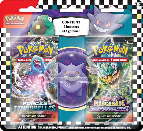 Pokémon TCG: Blister mit Radiergummi – Es ist der Schulanfang – Ectoplasma (1 Pokémon Radiergummi und 2 Booster) von Pokémon