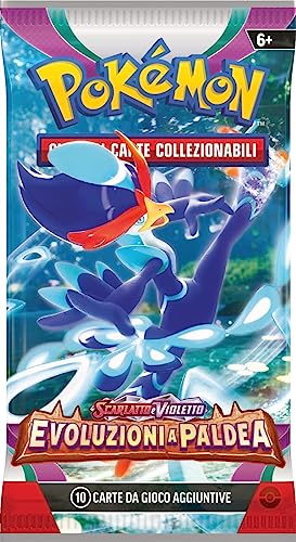 Pokémon Scharlachrot und Violett Evolution a Paldea – 1 Umschlag italienisches Paket mit 10 Karten – Artwork Random zufällig – Booster Beutel (Italienisch) von Pokemon