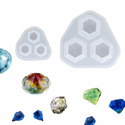 2 Stück zarte Diamantformen Epoxidharz-Formen, Mini-Edelstein-Silikonform für DIY-Schmuck, Kuchendekoration, Basteln, Polymerton 2 Stück zarte Diamantformen Epoxidharz-Formen, Mini-Edelstein-Silikonform für DIY-Schmuck, Kuchendekoration, Basteln, Polymerton von Pokinge