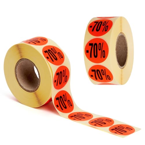 POKORNYS – Aktionsetiketten “-70%” I Etiketten für reduzierte Ware I 2.000 selbstklebende Rabattaufkleber in leuchtendem Rot I permanent haftende, runde Klebeetiketten mit Ø 32mm POKORNYS – Aktionsetiketten “-70%” I Etiketten für reduzierte Ware I 2.000 selbstklebende Rabattaufkleber in leuchtendem Rot I permanent haftende, runde Klebeetiketten mit Ø 32mm von Pokornys