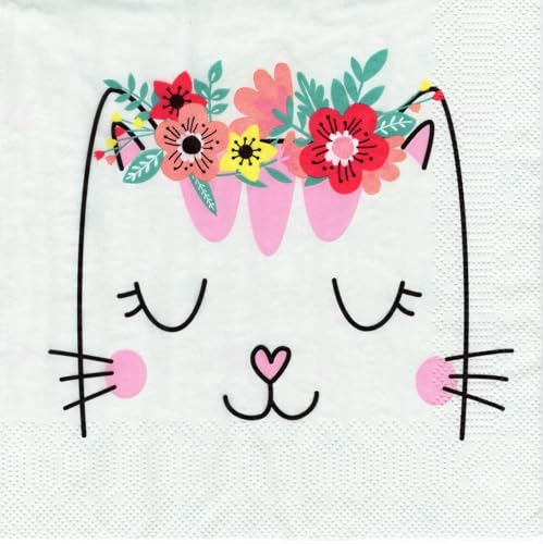 Daisy 20 Stück 3-lagige Katzen-Servietten, 33x33 cm, Weiß, Papier, Chlorfrei gebleicht, Biologisch abbaubar, Hergestellt in EU, Perfekt für Kinderfeste und Tischdekorationen Daisy 20 Stück 3-lagige Katzen-Servietten, 33x33 cm, Weiß, Papier, Chlorfrei gebleicht, Biologisch abbaubar, Hergestellt in EU, Perfekt für Kinderfeste und Tischdekorationen von Daisy