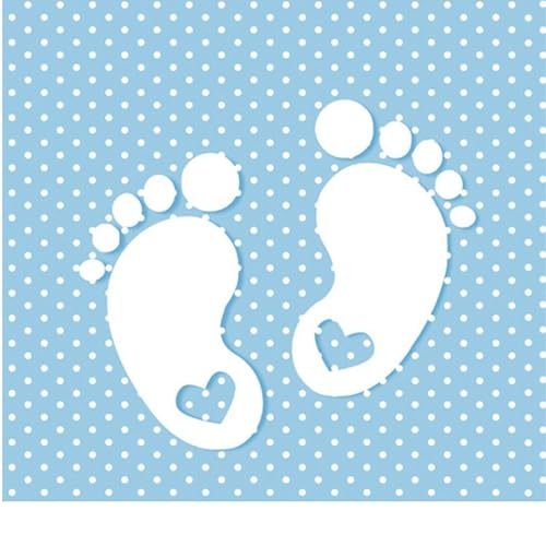 20 Servietten Kleine Fußabdrücke auf Blau mit weißen Punkten für Babyparty, Babyfüße, Kinder, Willkommensfeier, Babypinkeln für Jungen, Tischdeko, 33 x 33 cm 20 Servietten Kleine Fußabdrücke auf Blau mit weißen Punkten für Babyparty, Babyfüße, Kinder, Willkommensfeier, Babypinkeln für Jungen, Tischdeko, 33 x 33 cm von Pol-Mak