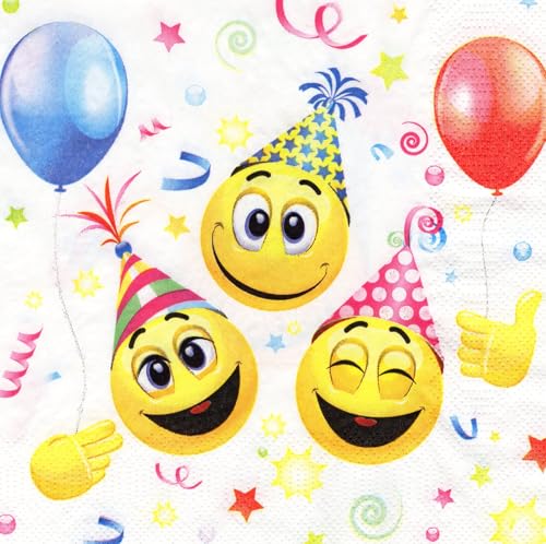 20 Servietten Lächeln-Symbole und Luftballons, Servietten lächelndem, Kinder, Kindergeburtstag, Junge, Mädchen, Tischdeko, Decoupage, Serviettentechnik, 33x33cm 20 Servietten Lächeln-Symbole und Luftballons, Servietten lächelndem, Kinder, Kindergeburtstag, Junge, Mädchen, Tischdeko, Decoupage, Serviettentechnik, 33x33cm von Pol-Mak