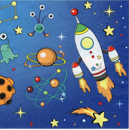 Daisy 20 Servietten space rockets aliens, Weltraumservietten, Raketenservietten, Aliens-Servietten, Serviettenraum, 33x33 cm Daisy 20 Servietten space rockets aliens, Weltraumservietten, Raketenservietten, Aliens-Servietten, Serviettenraum, 33x33 cm von Pol Mak
