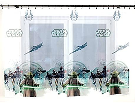 Voile-Gardine Star Wars Jedi mit Faltenband, 2 x 75 cm, 150 Stück von Poland