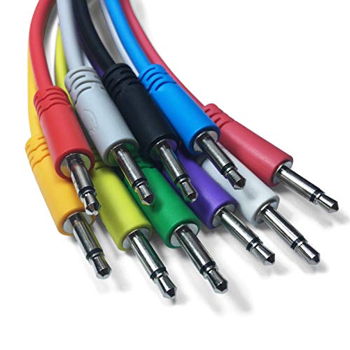 PolarNoise Eurorack Patchkabel, Mono-Patchkabel, 3,5 mm, für die Verwendung mit modularen Synthesizern (10 Farben / 8 Längen) (300 cm, Gelb), 5 Stück von PolarNoise