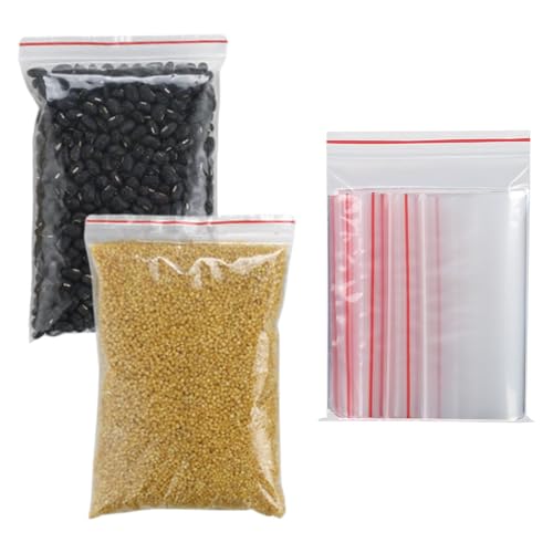 100 Stück Plastikbeutel Zipper, 10 x 15 cm Zip Behältnis, Druckverschlussbeutel, Schnappverschluss, Mini Tütchen Baggies, Transparente Reißverschlusstaschen, Wiederverwendbar Tüten (SIZE:S) von Polartreehome