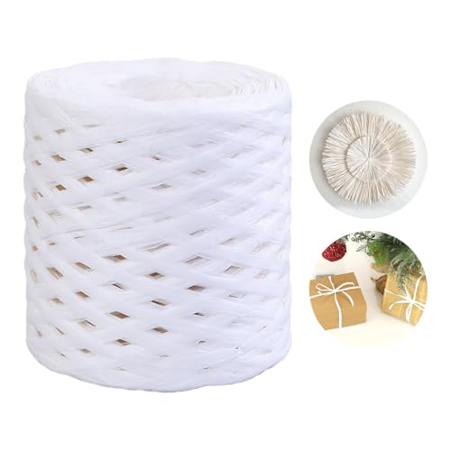 200M Weiß Bastband, Raffiabast Papierband, Naturbast Papierband, Bast-Raffia Papier Packschnur für Geschenkverpackung, Party, Weihnachten, Hochzeit, Valentinstag 200M Weiß Bastband, Raffiabast Papierband, Naturbast Papierband, Bast-Raffia Papier Packschnur für Geschenkverpackung, Party, Weihnachten, Hochzeit, Valentinstag von Polartreehome
