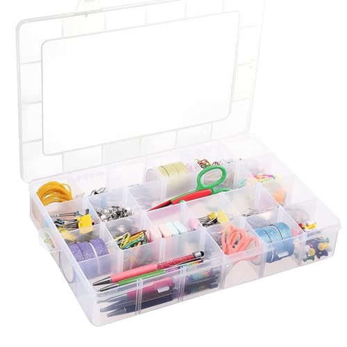 24 Fächern Plastik Sortierbox, Kleinteile Boxen Aufbewahrung mit Deckel und Verstellbaren Unterteilungen, Aufbewahrungsbox Klein, Plastik Sortimentskasten für Schrauben, Ohrringen, Perlen 24 Fächern Plastik Sortierbox, Kleinteile Boxen Aufbewahrung mit Deckel und Verstellbaren Unterteilungen, Aufbewahrungsbox Klein, Plastik Sortimentskasten für Schrauben, Ohrringen, Perlen von Polartreehome